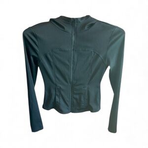 SHEIN Black Ribbed Zip-Up Jacket